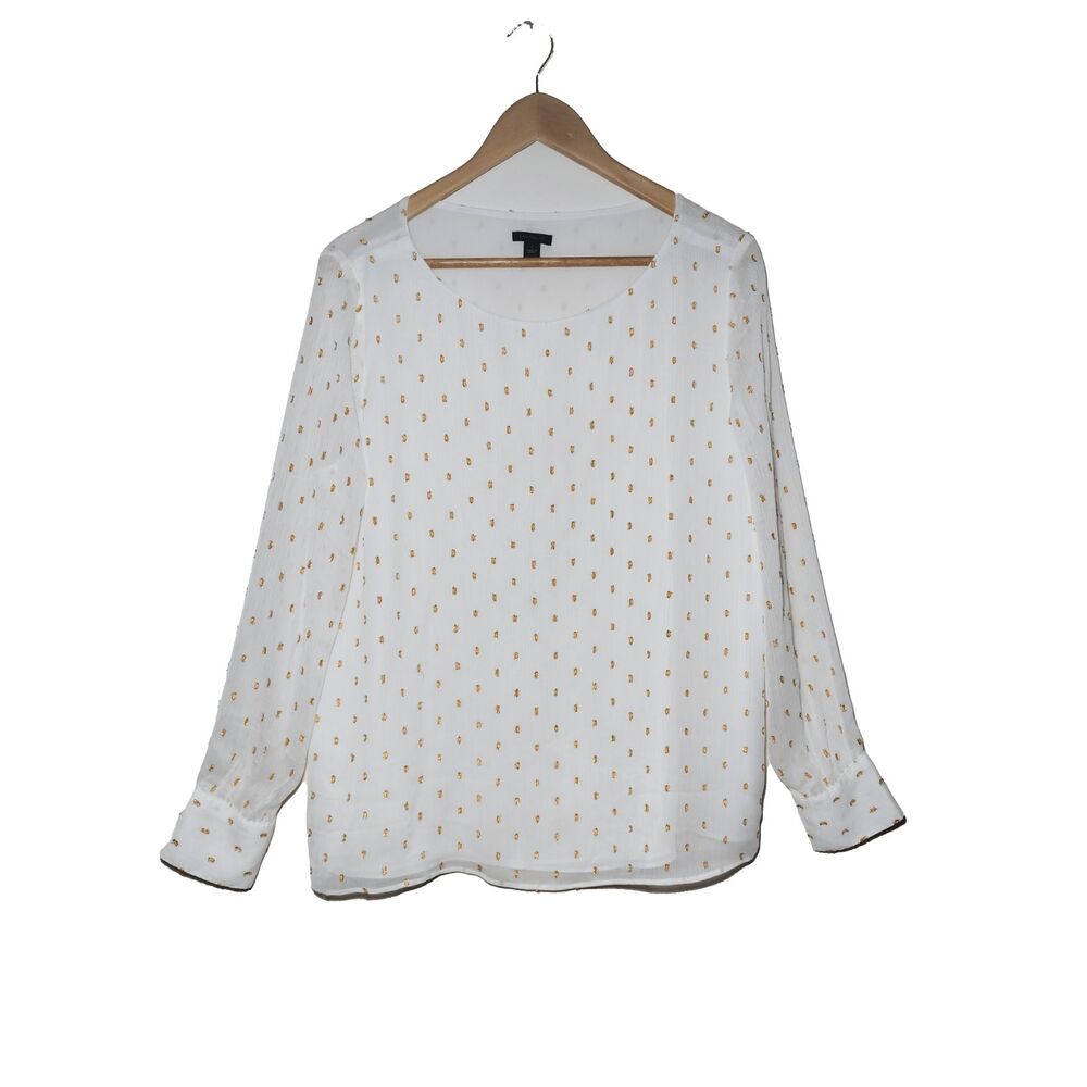 Ann Taylor LOFT Metallic Sheer Long Sleeve Fairycore Cottagecore Boho